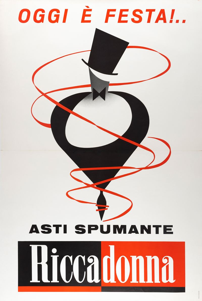 Armando Testa : Asti Spumante Riccadonna, Canelli (Asti)  - Asta POP Culture e Manifesti d'Epoca - Cambi Casa d'Aste