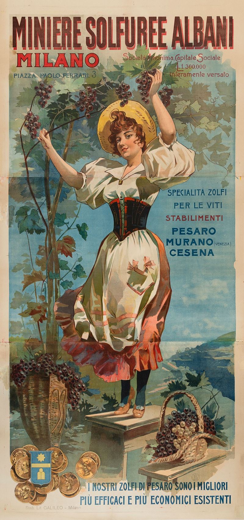 Anonimo : Miniere Solfuree Albani - Milano  - Auction POP Culture and Vintage Posters - Cambi Casa d'Aste