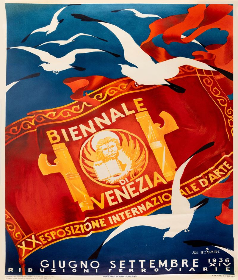 Giulio Cisari : 20° Biennale Internazionale d'Arte, Venezia  - Auction POP Culture and Vintage Posters - Cambi Casa d'Aste