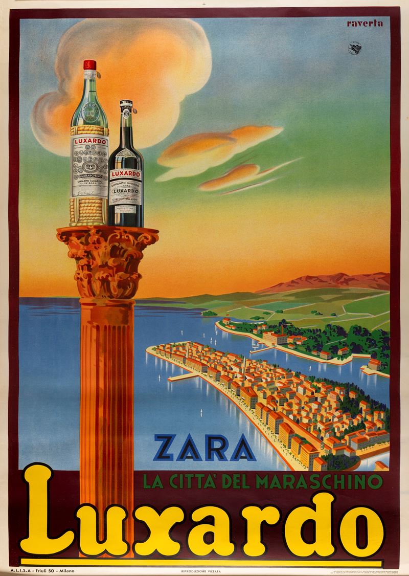 Giuseppe Raverta : Giuseppe Raverta (1889-1976) Luxardo, Zara  - Auction Vintage Posters and Collectible - Cambi Casa d'Aste