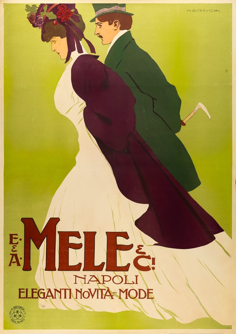Marcello Dudovich : Mele & C. Napoli Eleganti Novità - Mode  - Asta POP Culture e Manifesti d'Epoca - Cambi Casa d'Aste