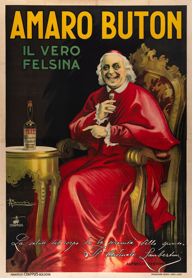Adolfo Busi : Amaro Buton - Bologna  - Auction POP Culture and Vintage Posters - Cambi Casa d'Aste
