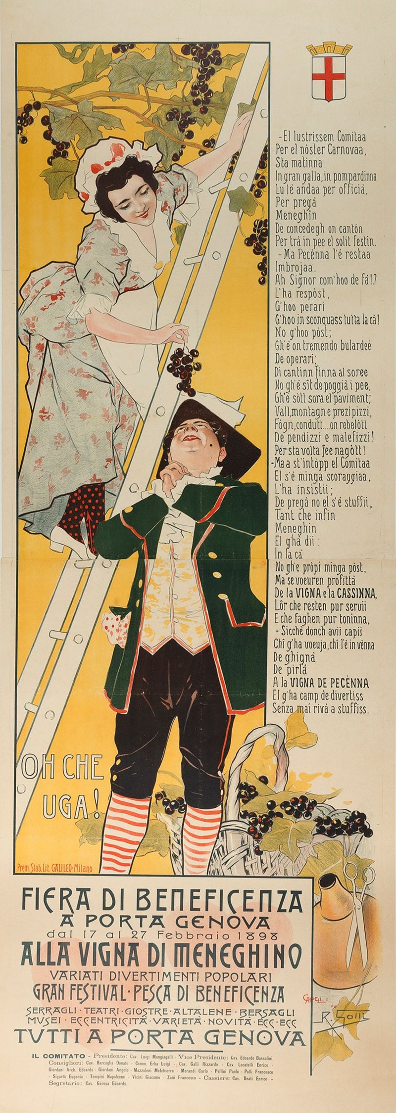 Riccardo Galli : Fiera di Beneficenza a Porta Genova  - Asta POP Culture e Manifesti d'Epoca - Cambi Casa d'Aste