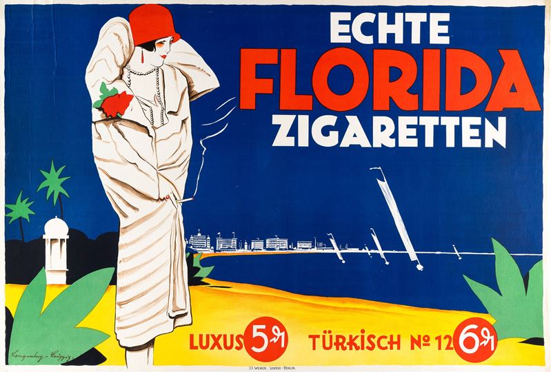 Hans Langenberg : Echte Florida Zigaretten  - Auction POP Culture and Vintage Posters - Cambi Casa d'Aste