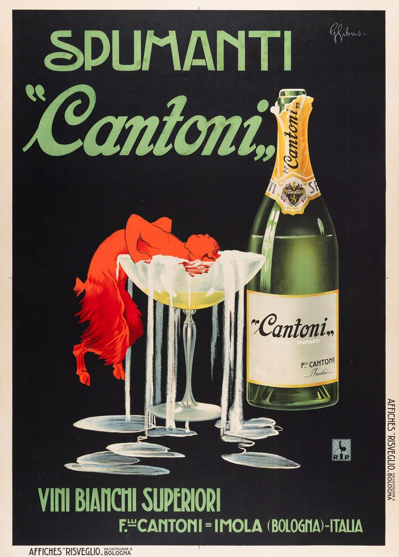 G. Gibus : Spumanti Cantoni  - Auction POP Culture and Vintage Posters - Cambi Casa d'Aste