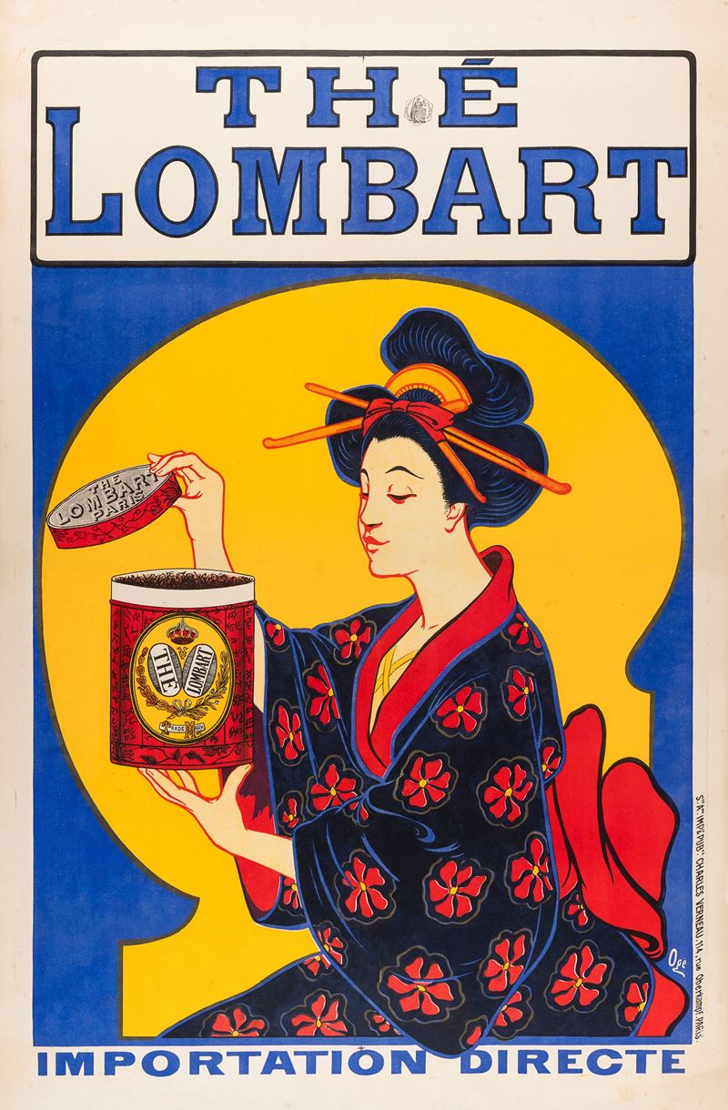 Eugene Ogé : Thé Lombart  - Auction POP Culture and Vintage Posters - Cambi Casa d'Aste