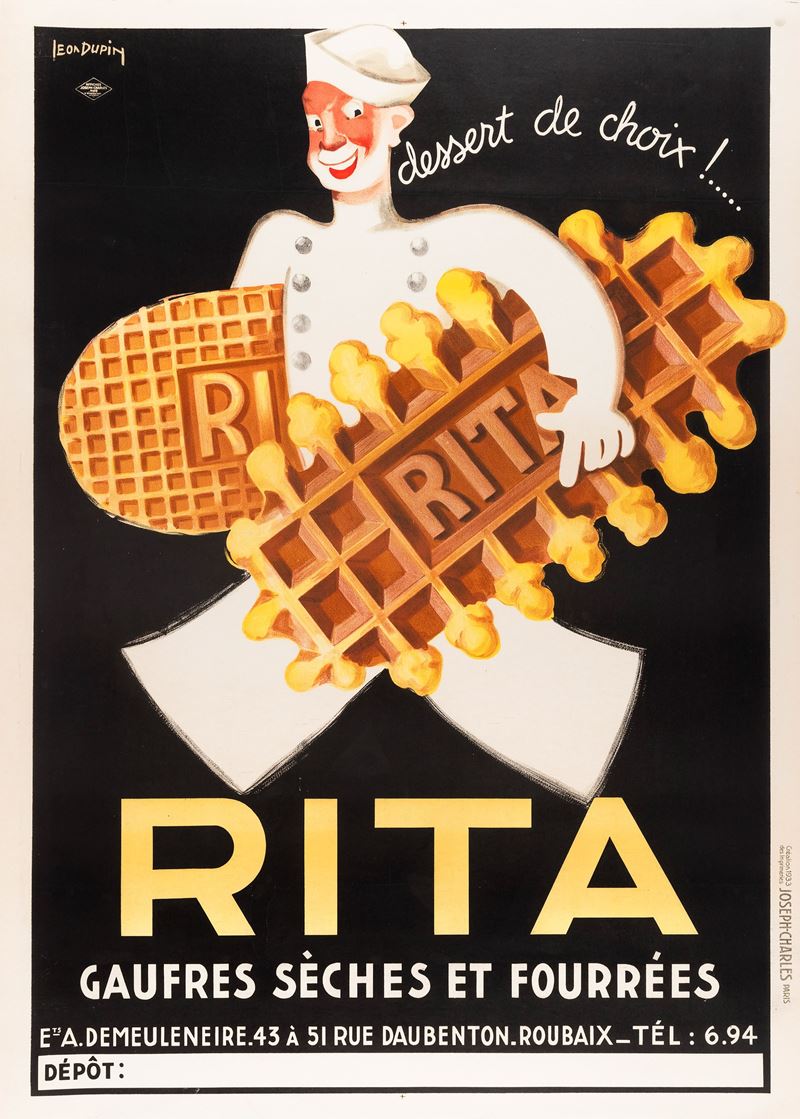 Leon Dupin : RITA - Gaufres Sèches Et Fourrées  - Auction POP Culture and Vintage Posters - Cambi Casa d'Aste