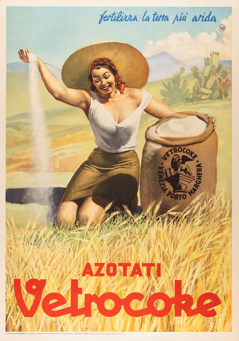 Gino Boccasile : Azotati Vetrocoke  - Auction POP Culture and Vintage Posters - Cambi Casa d'Aste