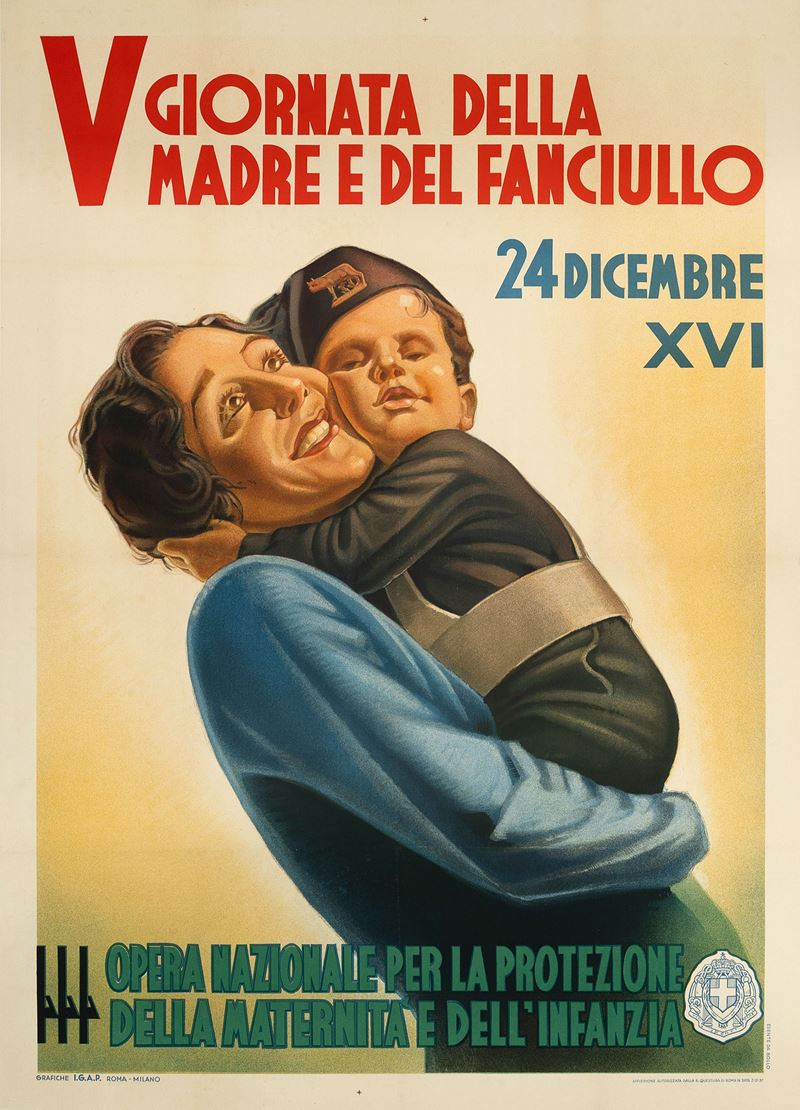 Capitani : V Giornata della Madre e Fanciullo  - Auction POP Culture and Vintage Posters - Cambi Casa d'Aste
