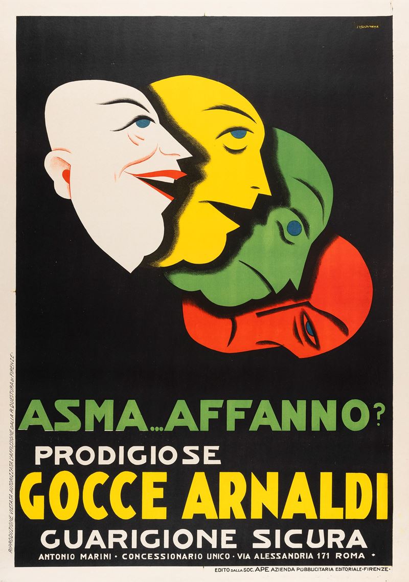 Lucio Venna (Giuseppe Landsmann) : Gocce Arnaldi  - Auction POP Culture and Vintage Posters - Cambi Casa d'Aste