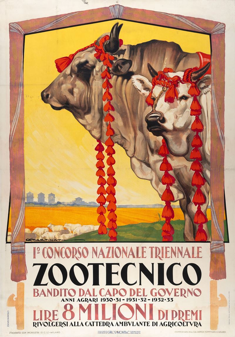 Luigi Martinati : I Concorso Nazionale Triennale Zootecnico  - Auction POP Culture and Vintage Posters - Cambi Casa d'Aste