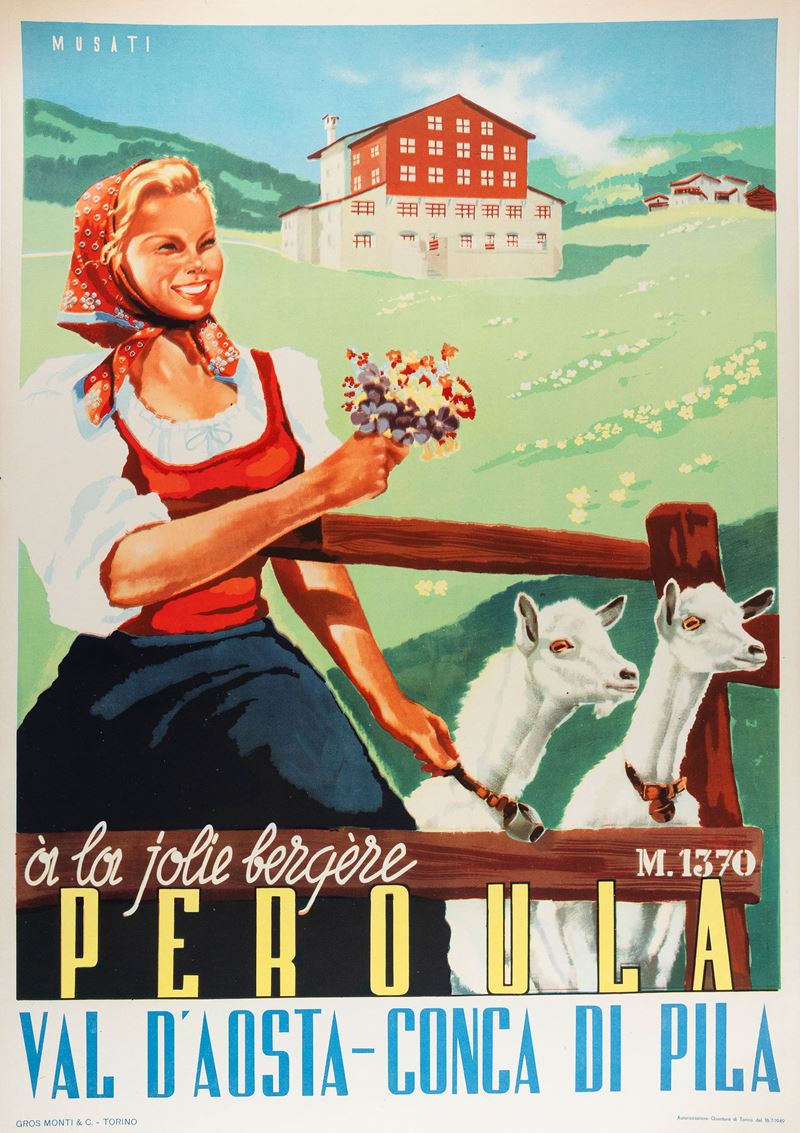 Arnaldo Musati : Peroula - Valle d'Aosta  - Auction POP Culture and Vintage Posters - Cambi Casa d'Aste