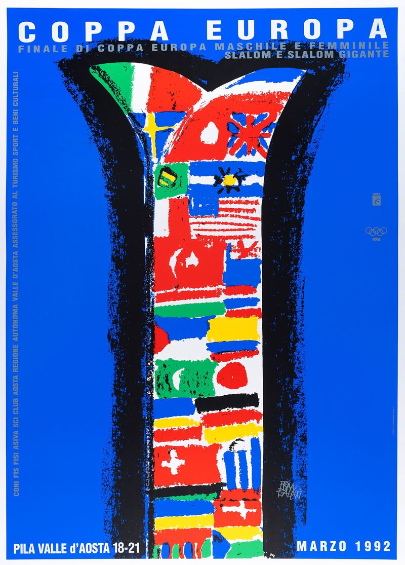 Franco Balan : Finale di Coppa Europa slalom e slalom gigante  - Auction POP Culture and Vintage Posters - Cambi Casa d'Aste