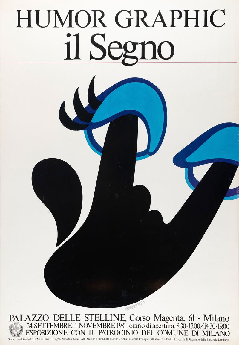 Armando Testa : Humor Graphic il Segno - Milano.  - Auction POP Culture and Vintage Posters - Cambi Casa d'Aste