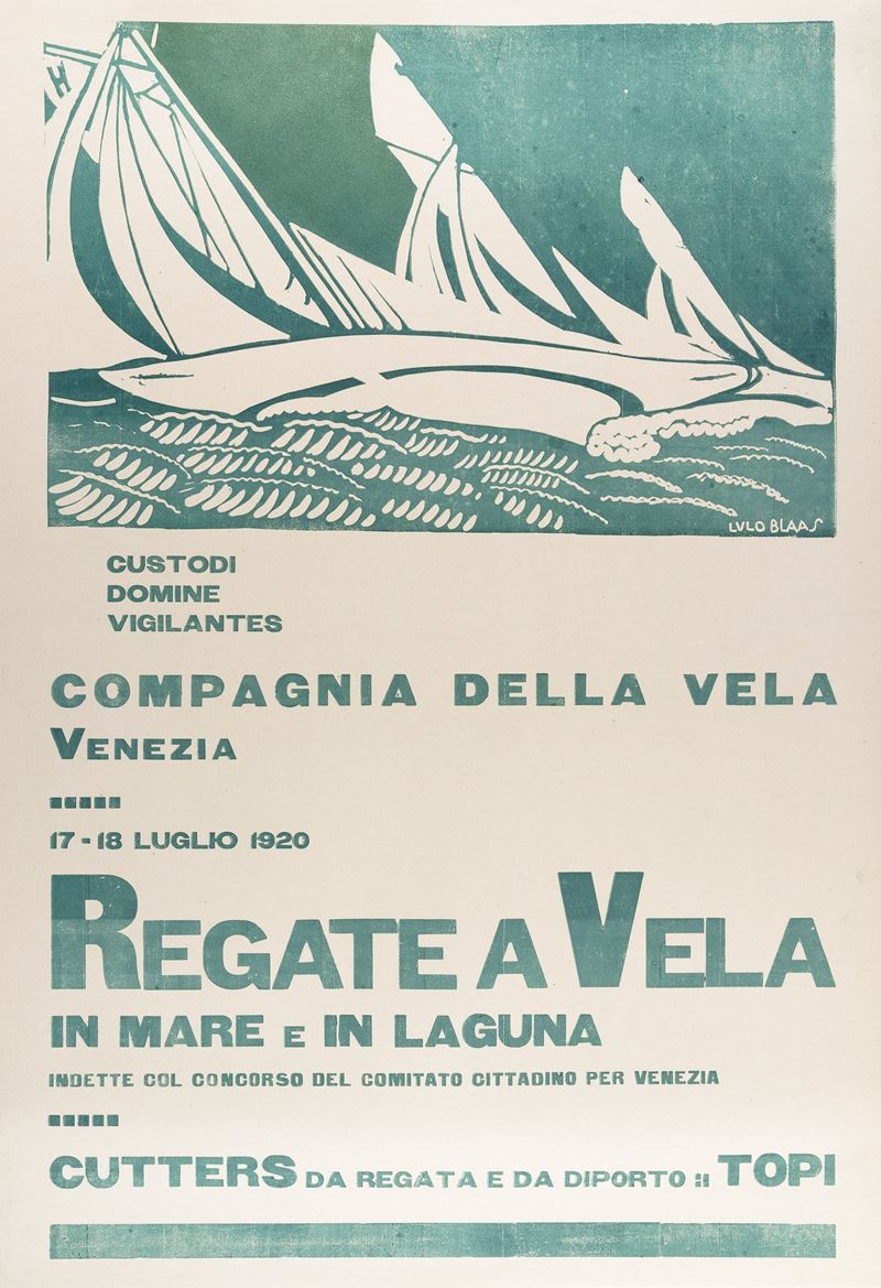 Giulio De Blaas : Regate a Vela in mare ed in laguna - Venezia  - Auction POP Culture and Vintage Posters - Cambi Casa d'Aste