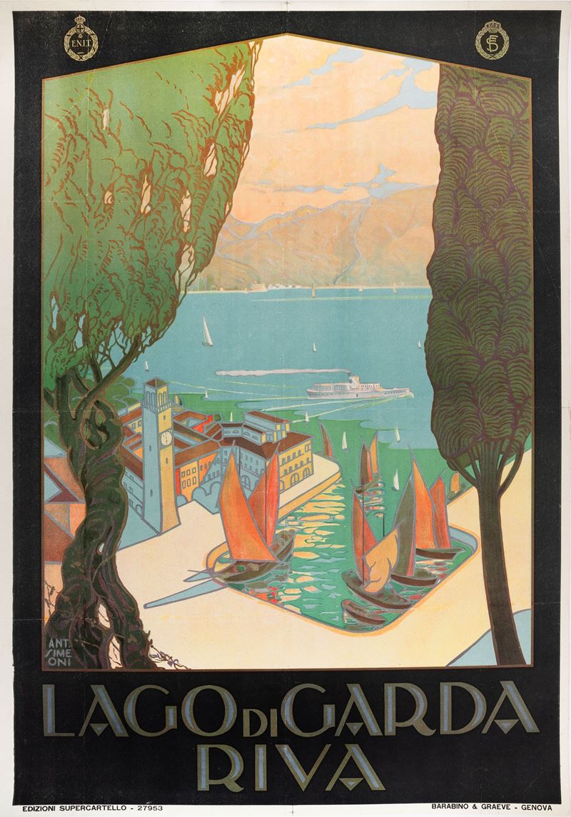 Antonio Simeoni : Lago di Garda - Riva  - Auction POP Culture and Vintage Posters - Cambi Casa d'Aste