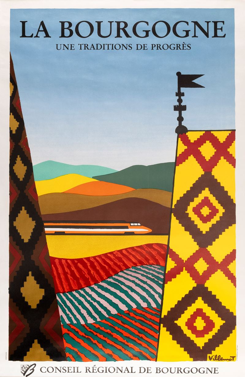 Bernard Villemot : La Bourgogne.  - Auction POP Culture and Vintage Posters - Cambi Casa d'Aste