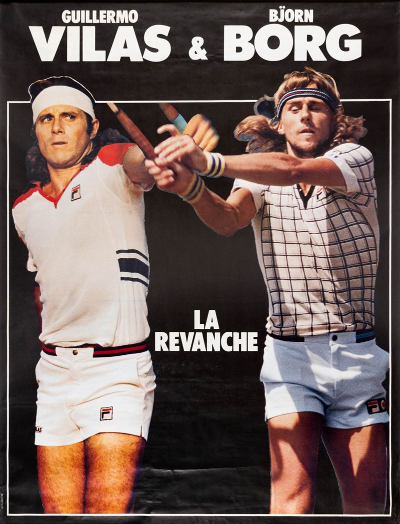 Anonimo : Tennis : Vilas & Borg - La Revanche  - Auction POP Culture and Vintage Posters - Cambi Casa d'Aste