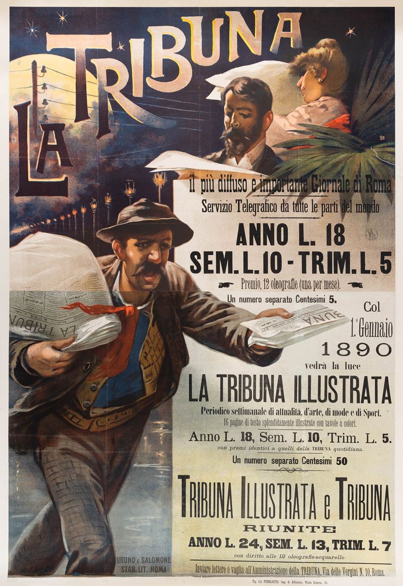 Anonimo : La Tribuna Illustrata - Roma  - Auction POP Culture and Vintage Posters - Cambi Casa d'Aste