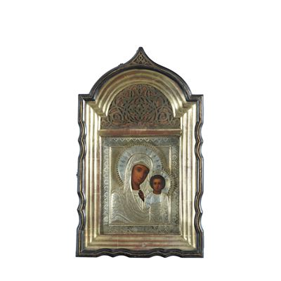 Icona Russa, Madonna Col Bambino, XIX Secolo