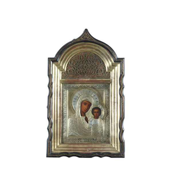 Icona russa, Madonna col Bambino, XIX secolo