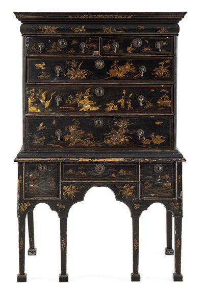 Cabinet in Legno Ebanizzato. Inghilterra, XVIII Secolo