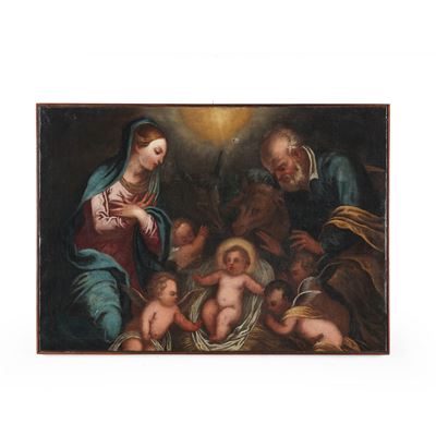 Scuola del XVIII Secolo Adorazione del Bambino
