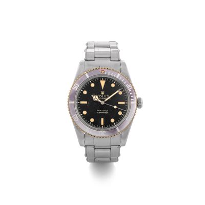 Raro Submariner Ref 6536 Quadrante Gilt, Cassa in Acciaio Senza Spallette Para Corona, con Scatol...