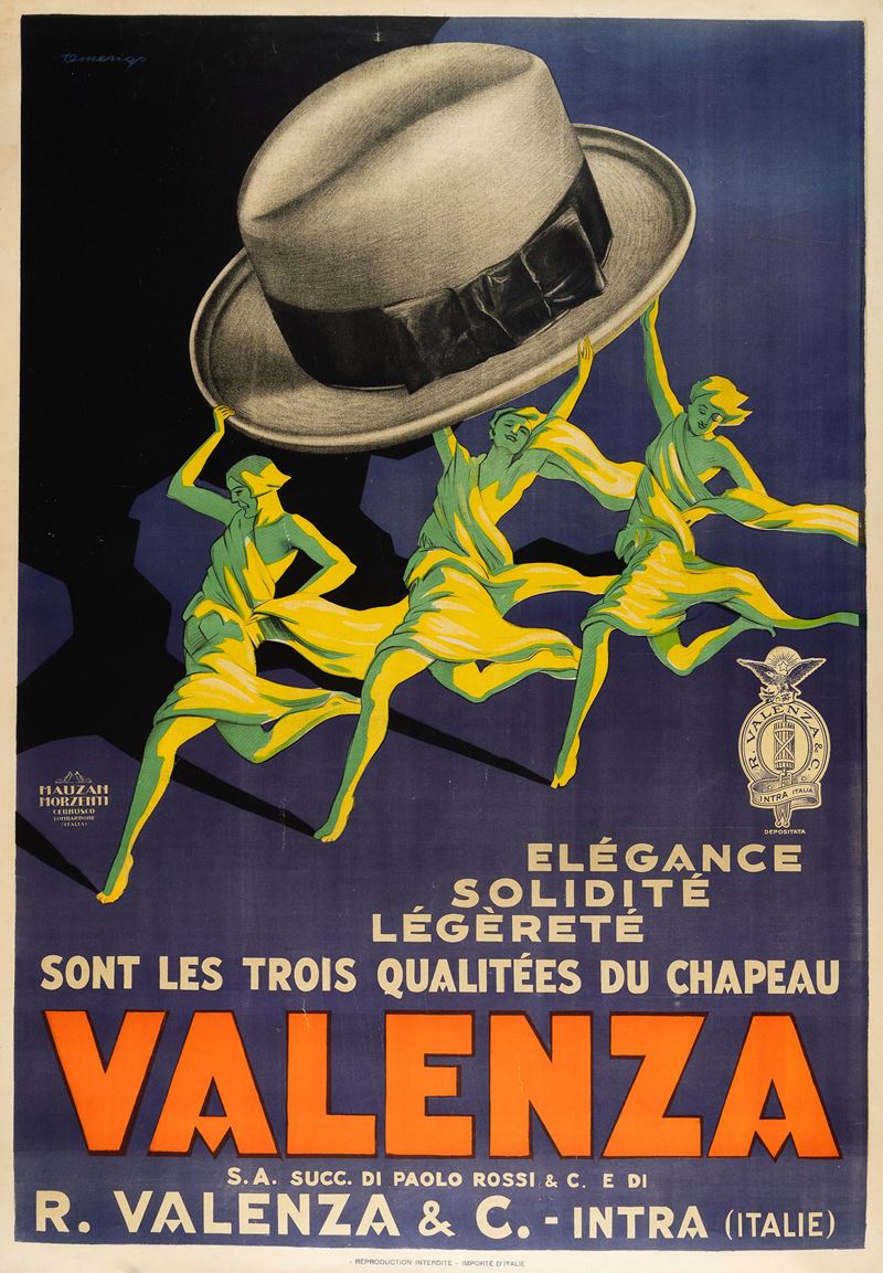 Omerigo : Cappelli Valenza - Intra  - Auction POP Culture and Vintage Posters - Cambi Casa d'Aste