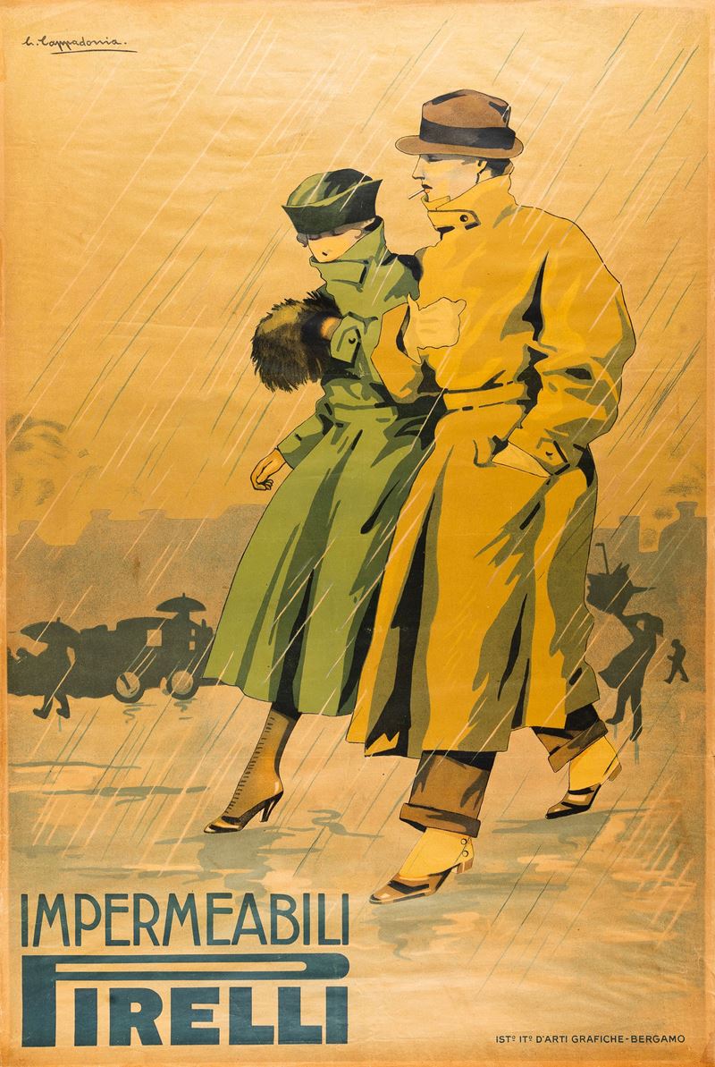 Giuiseppe Cappadonia : Impermeabili Pirelli  - Auction POP Culture and Vintage Posters - Cambi Casa d'Aste