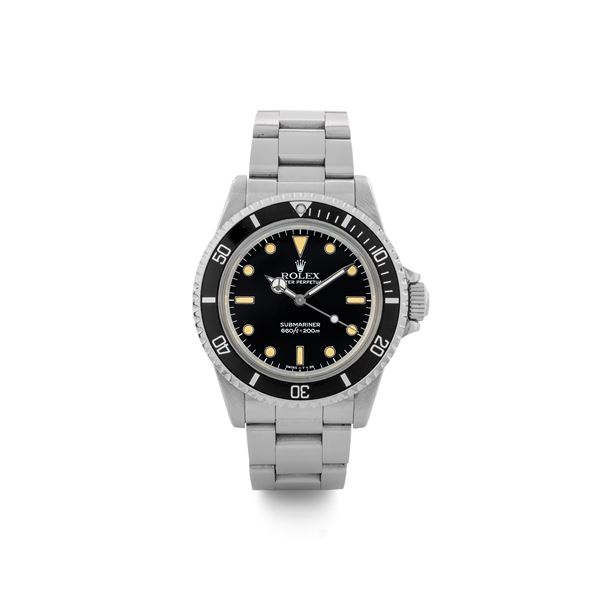 Rolex - Submariner ref 5513 in steel, black Bicchierini dial, with original box and guarantee, circa 1989