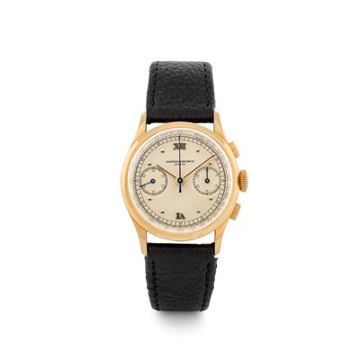Elegante Cronografo Due Contatori Ref 4072 in Oro Giallo 18k, Circa 1942