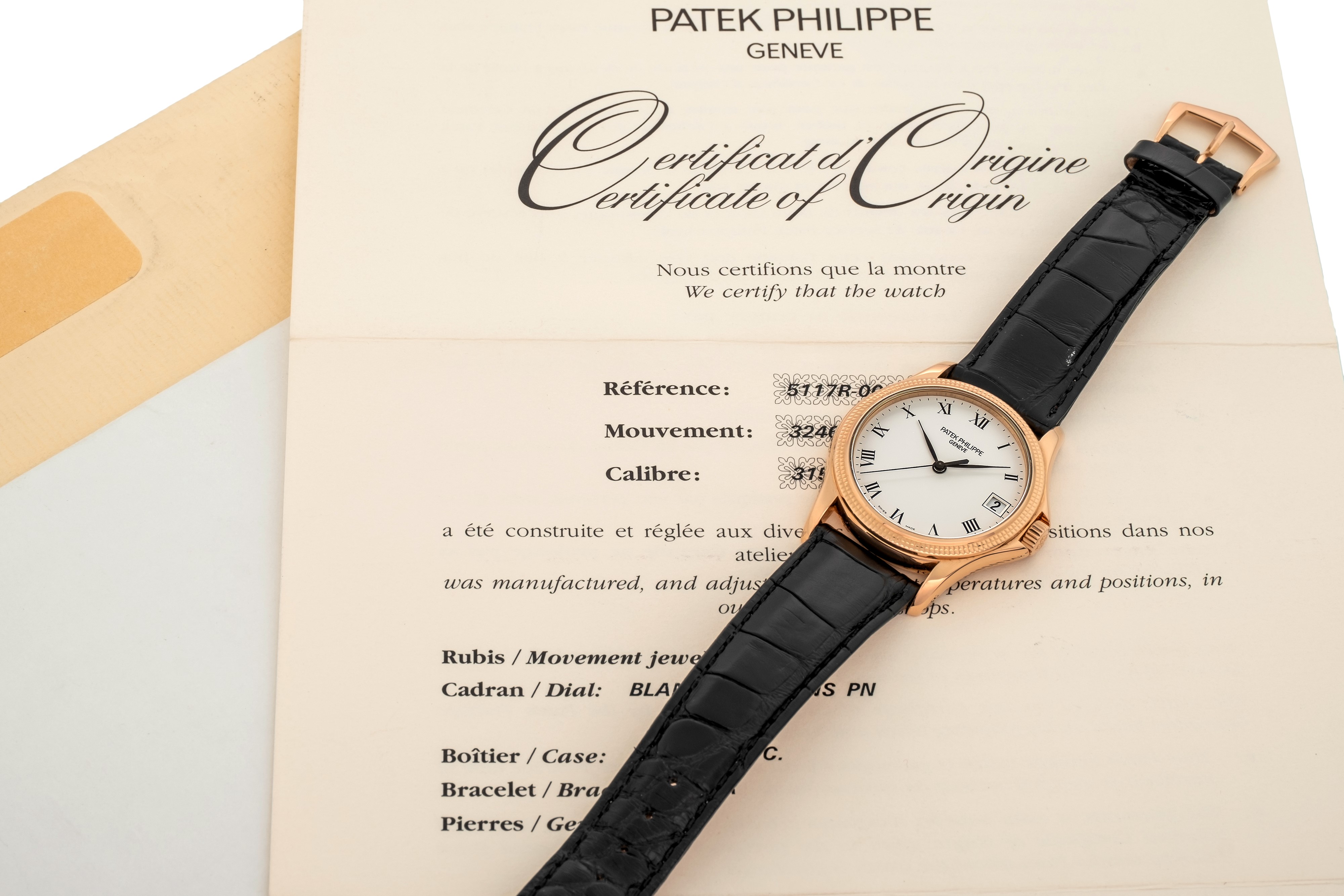 Patek Philippe - Elegante Calatrava "clos De Paris" Ref 5117 in Oro Rosa 18k, Corredato da Scatol...