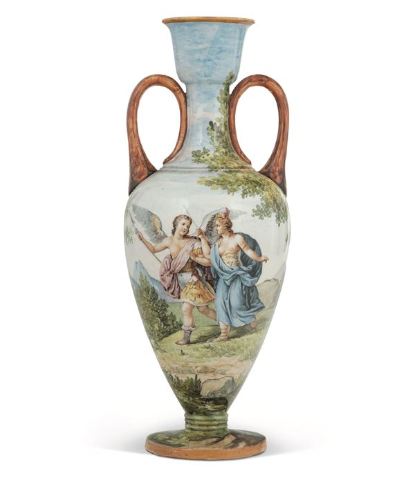 Vaso ad anfora biansato Doccia, Manifattura Ginori, 1873-1874 circa (modello); 1894-1895 circa (decoro) 
