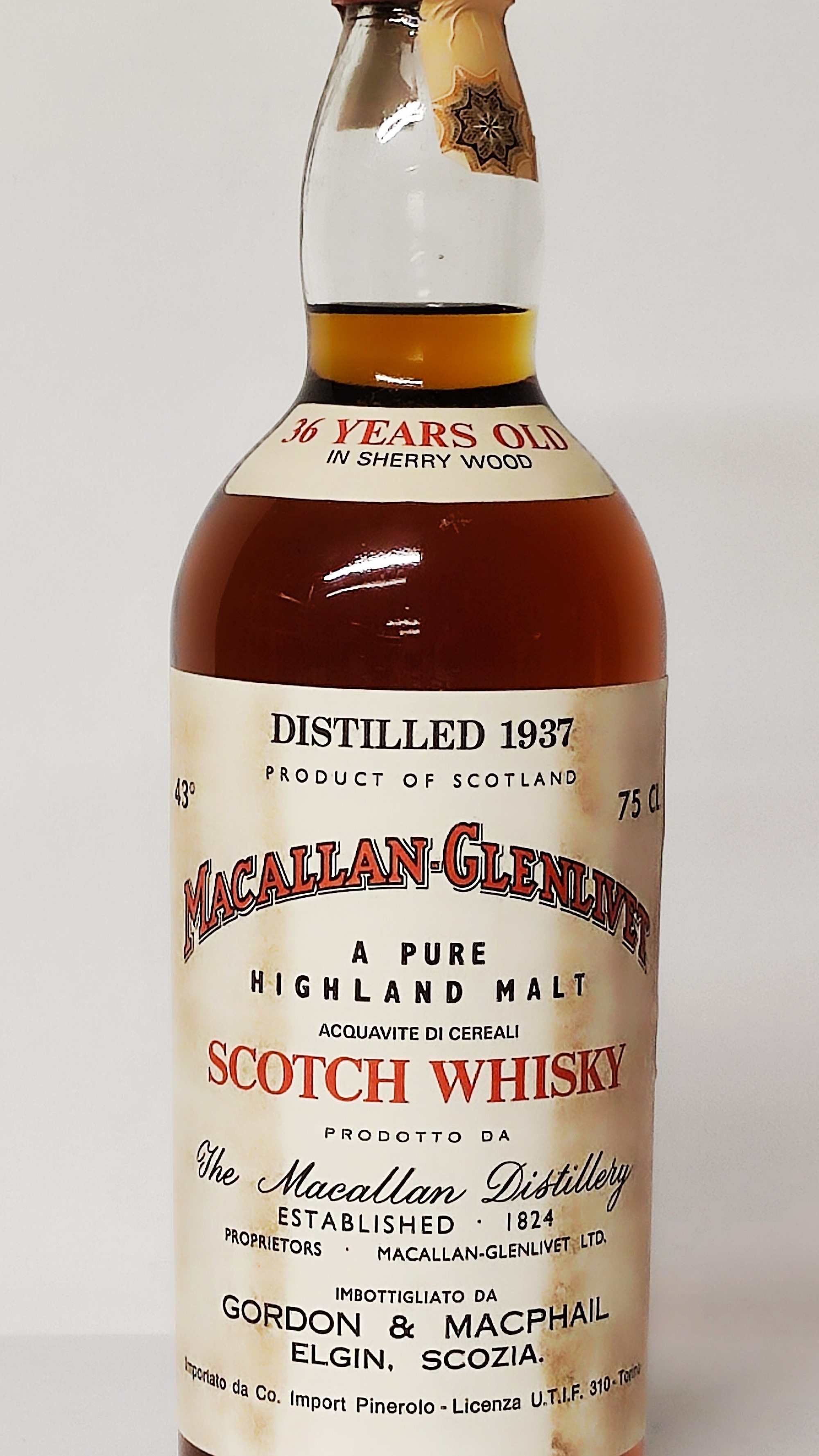 Macallan-glenlivet 36 Years Old 1937, Pure Highland Malt Scotch Whisky