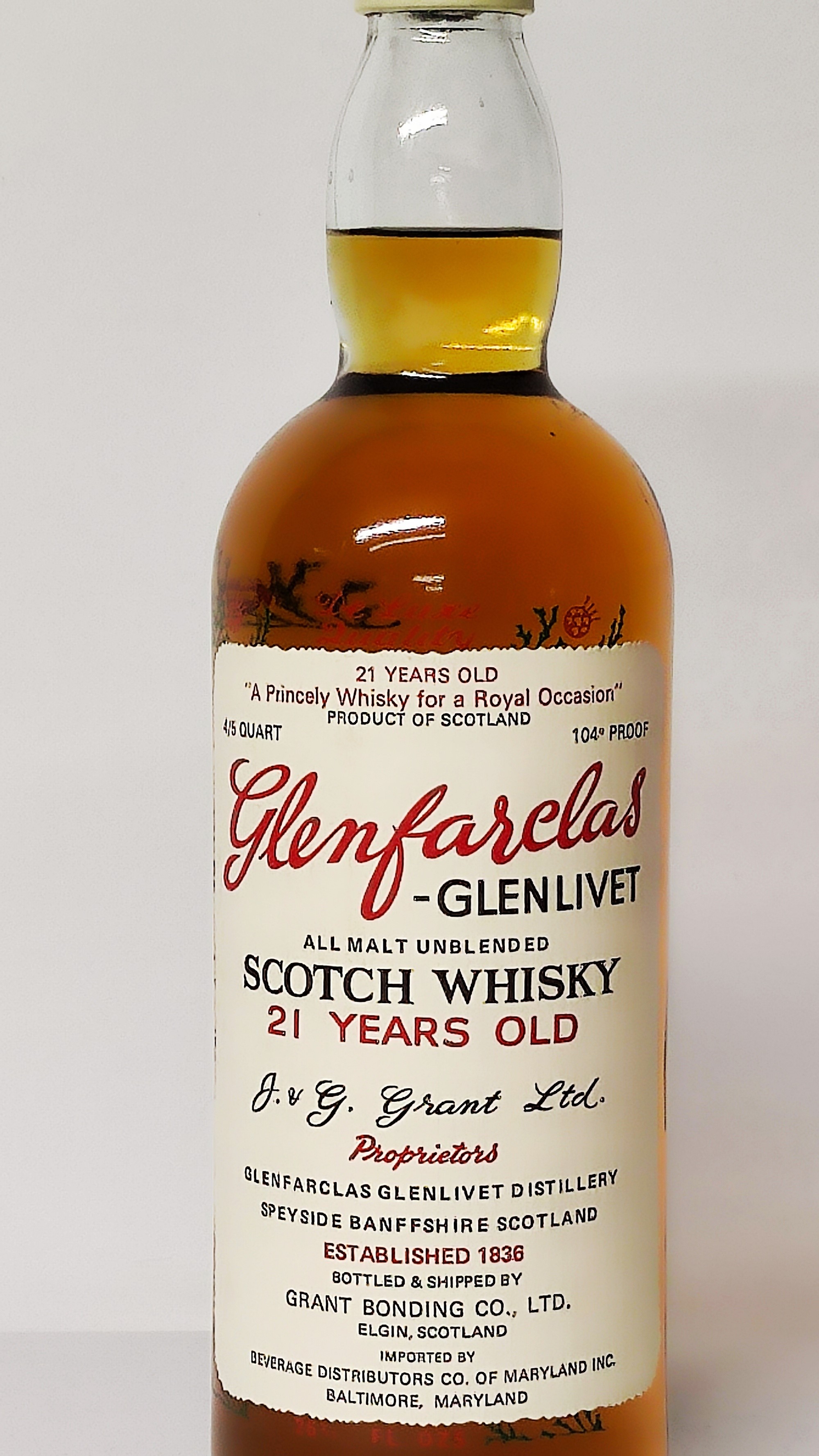 Glenfarclas-glenlivet 21 Years Old, All Malt Unblended Scotch Whisky