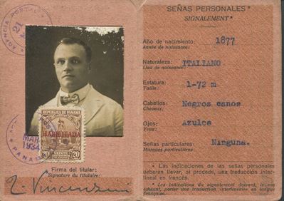1934 - Panama - Tessera Postale di Riconoscimento con Tariffa 20 Centesimos.