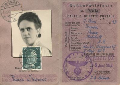 1944 - Austria - Tessera Postale di Riconoscimento con Tariffa 50 Pfenning.