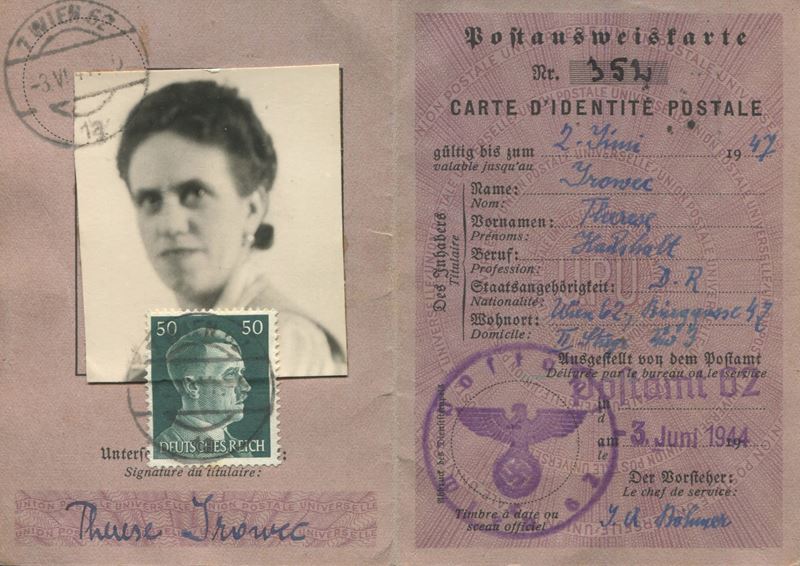 1944 - Austria - Tessera postale di riconoscimento con tariffa 50 pfenning.  - Auction Philately and Postal History - Cambi Casa d'Aste