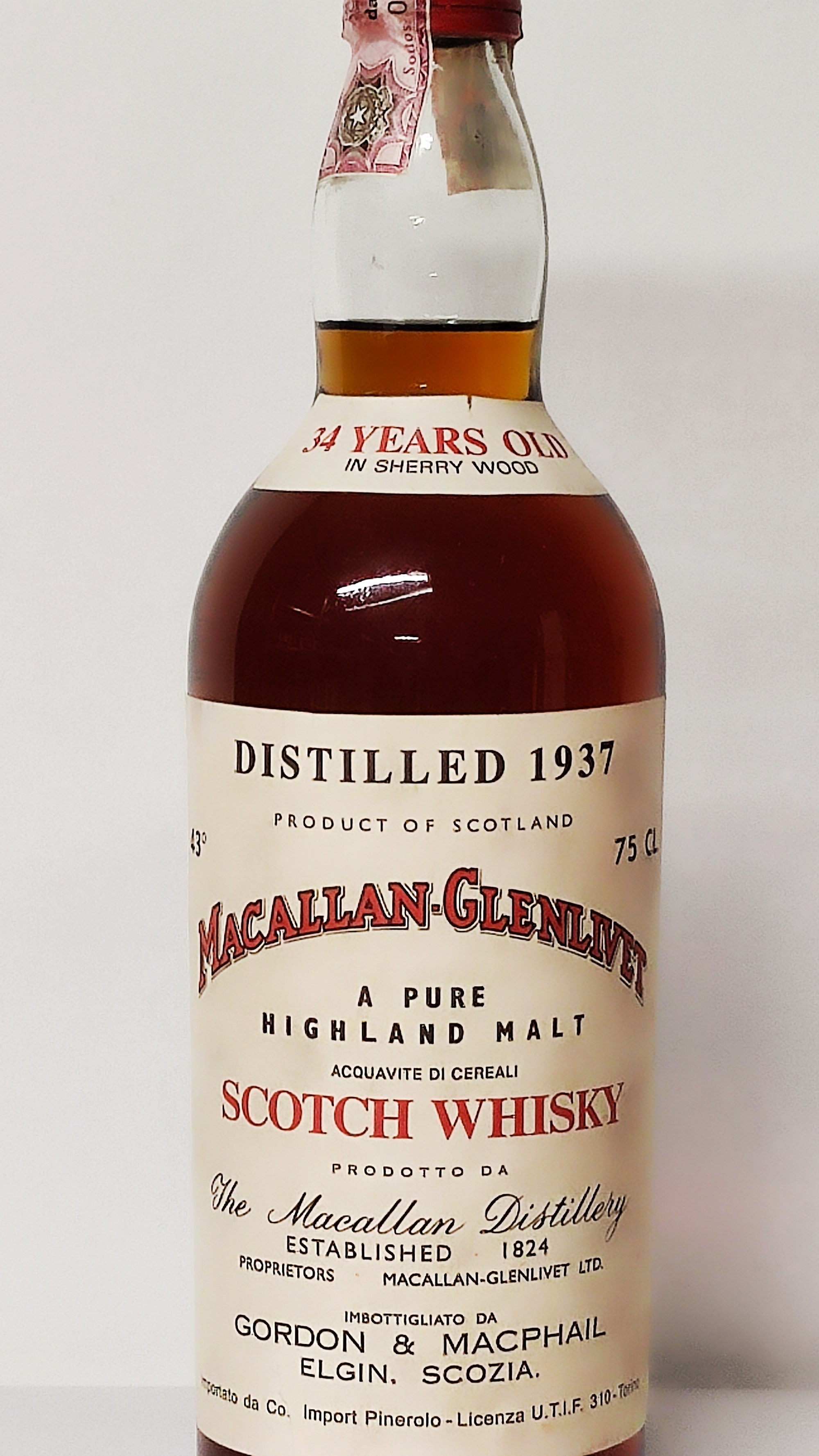 Macallan-glenlivet 34 Years Old 1937, Pure Highland Malt Scotch Whisky