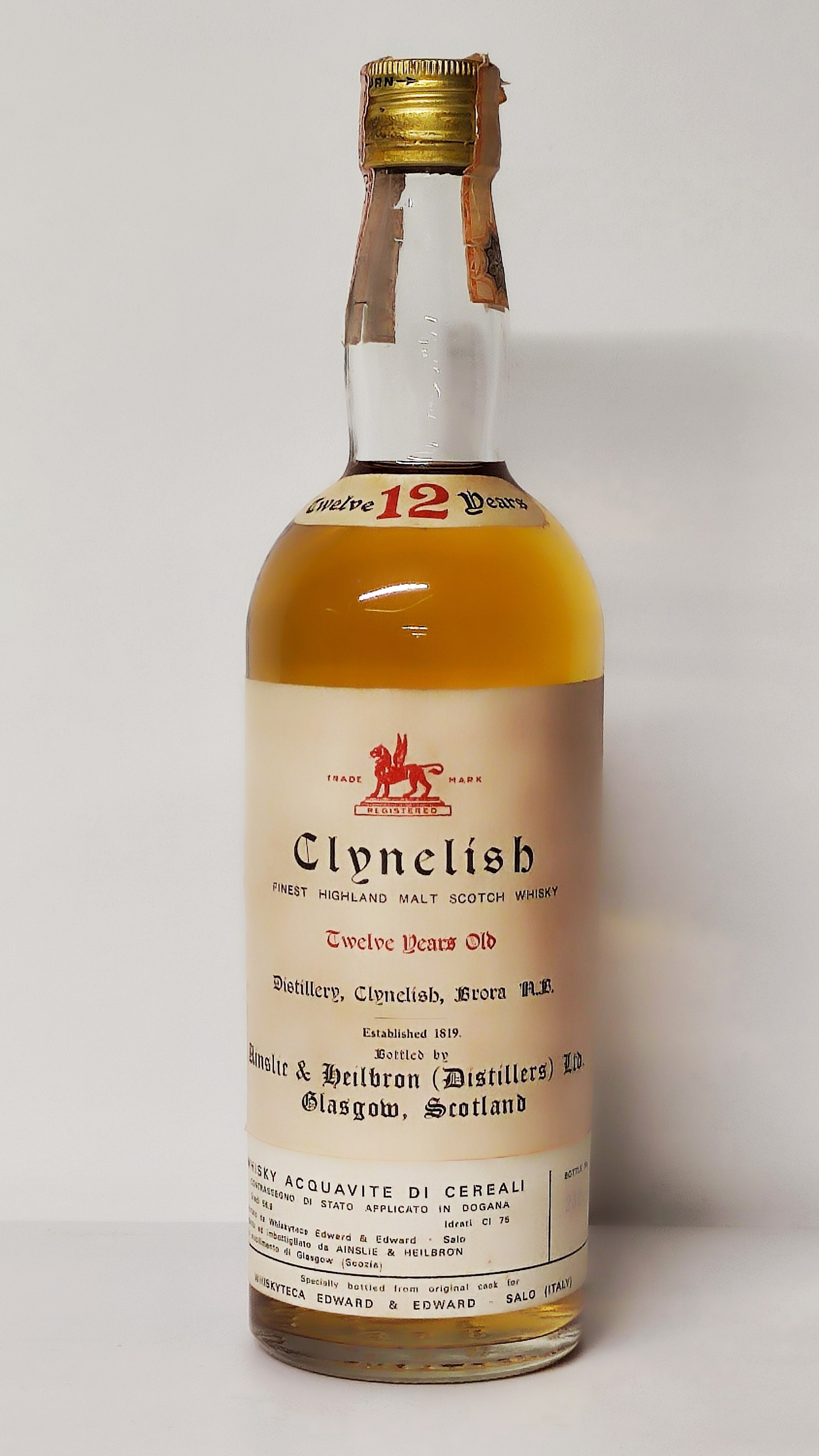 Clynelish 12 Years Old Whiskyteca Edward, Finet Highland Malt Scotch Whisky