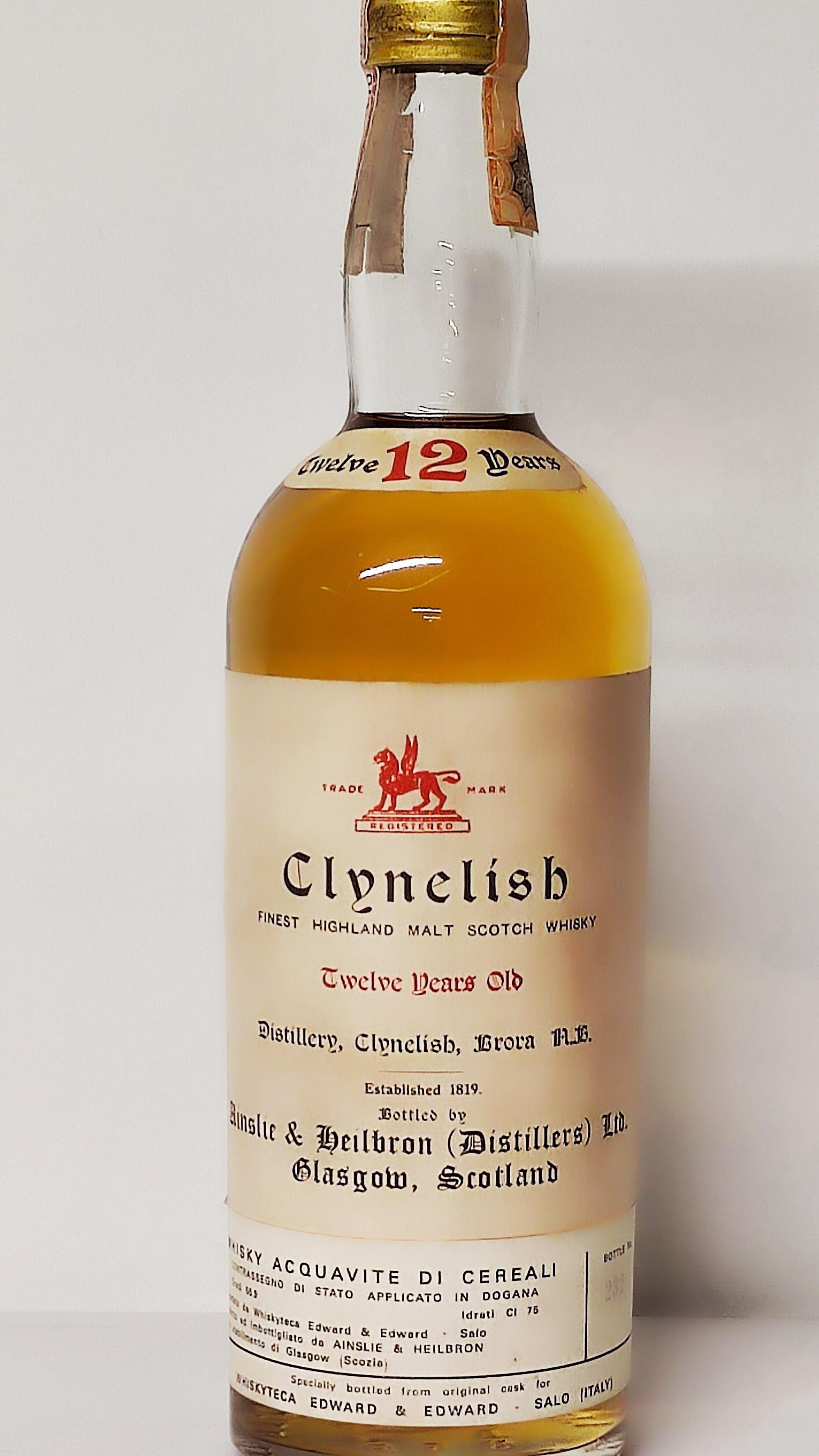 Clynelish 12 Years Old Whiskyteca Edward, Finet Highland Malt Scotch Whisky