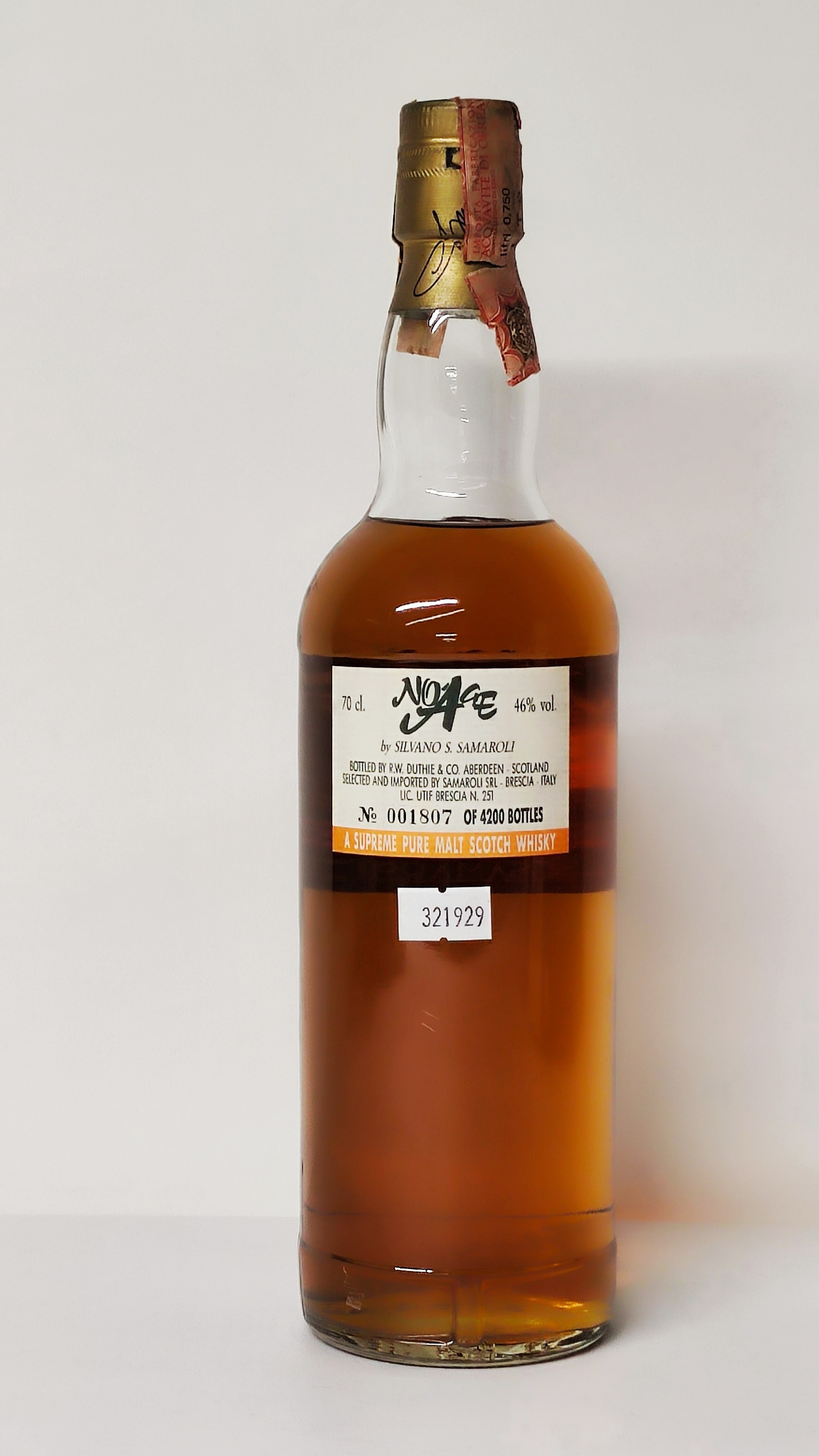 No Age Samaroli 1992, Pure Malt Scotch Whisky