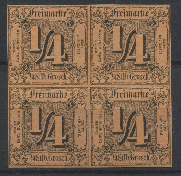 1852 - Antichi Stati Tedeschi - Turn und Taxis - Stati del nord - 1/4 Silbergroschen (Michel 1).