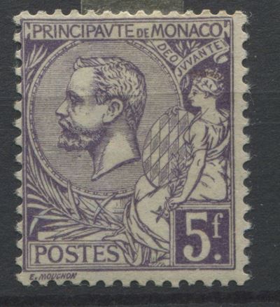 1920 - Principato di Monaco - 5f. Viola (yv. 46).