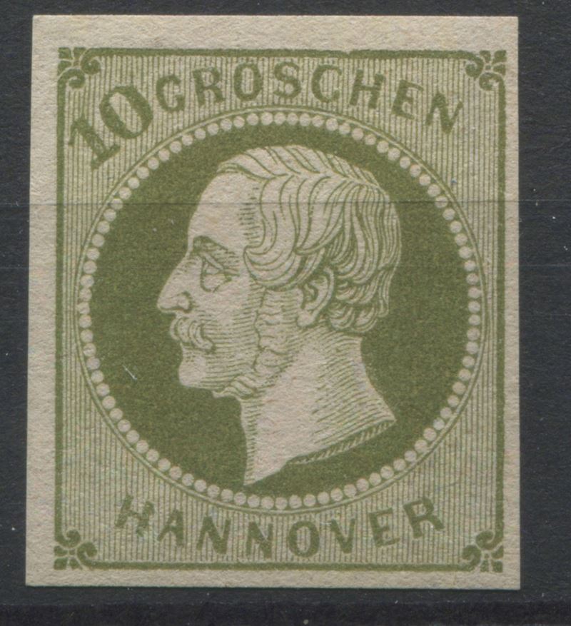 1863 - Antichi Stati Tedeschi - Hannover - 3 pfenning verde (Unif. 15).  - Asta Filatelia e Storia Postale - Cambi Casa d'Aste