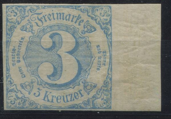 1859 - Antichi Stati Tedeschi - Turn und Taxis - Stati del sud - 3 kreuzer (Unif. 37).
