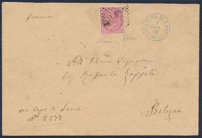 1869 – Repubblica di S. Marino – Precursori - Lettera da S. Marino a Bologna del 1° Dicembre Affr...