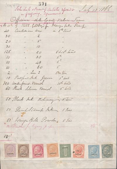 1866 - Regno D’italia - Foglio del 13 Luglio, con Otto Prove su Carta Spessa Filigranata con Sopr...