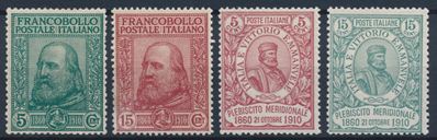 1910 – Regno D’italia – Centenario del Risorgimento in Sicilia e del Plebiscito Nell’italia Merid...